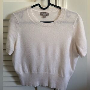 J. Crew Cashmere white T-shirt